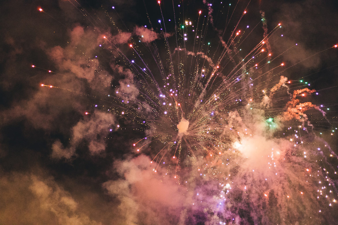 Fuegos artificiales en Boda